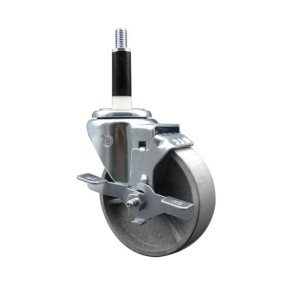 4'' Semi Steel Swivel 7/8'' Expanding Stem Caster with Brake